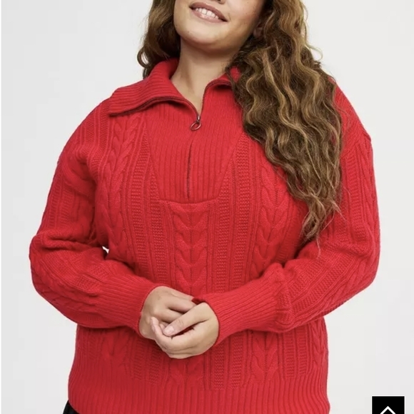 torrid Sweaters - Torrid Red Cable Knit Women's Turtleneck Sweater
